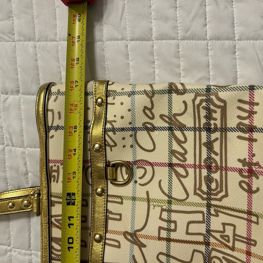 Coach Tattersall Graffiti Tote Gold/Cream Pink Lining Style F13187 Excellent - Picture 12 of 15